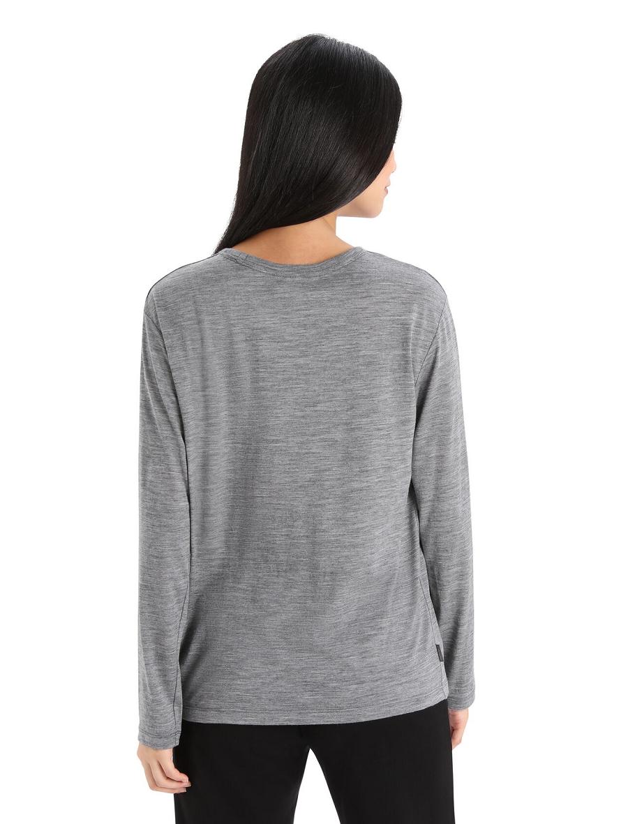 Long Sleeve Icebreaker Merino Granary T-Shirt Femme Grise | FR 1638HAPK